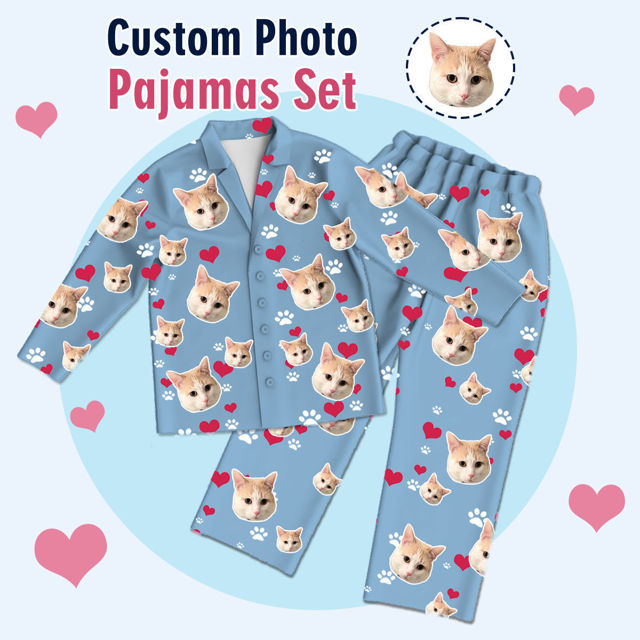personalized-pajamas-customized-pet-photo-pajamas-customized-family-pajamas-complete-set-love-amp-cat-claws