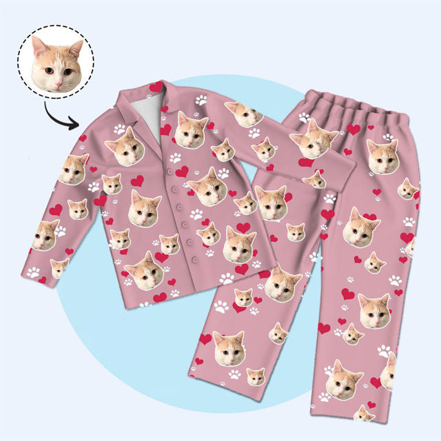 personalized-pajamas-customized-pet-photo-pajamas-customized-family-pajamas-complete-set-love-amp-cat-claws