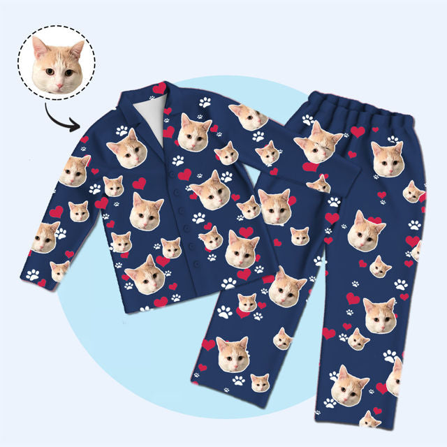 personalized-pajamas-customized-pet-photo-pajamas-customized-family-pajamas-complete-set-love-amp-cat-claws