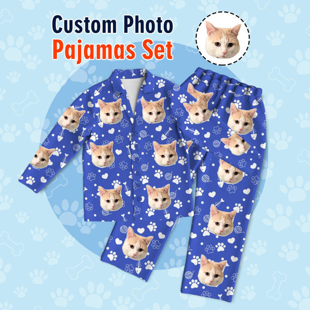 personalized-pajamas-customized-pajamas-customized-photo-blue-cat-element-pajamas-customized-casual-home-pajamas-complete-set